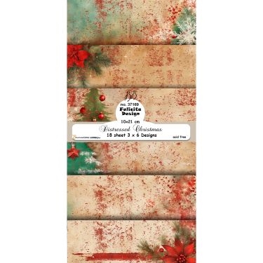 Felicita Design slimcard Distressed christmas 3x8design 10x21cm 200g